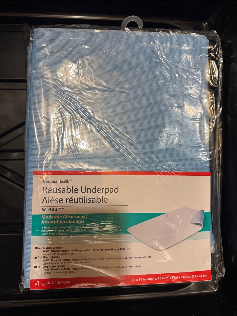 Light Blue Reusable Underpad - Moderate Absorbency - Picture 7 of 7